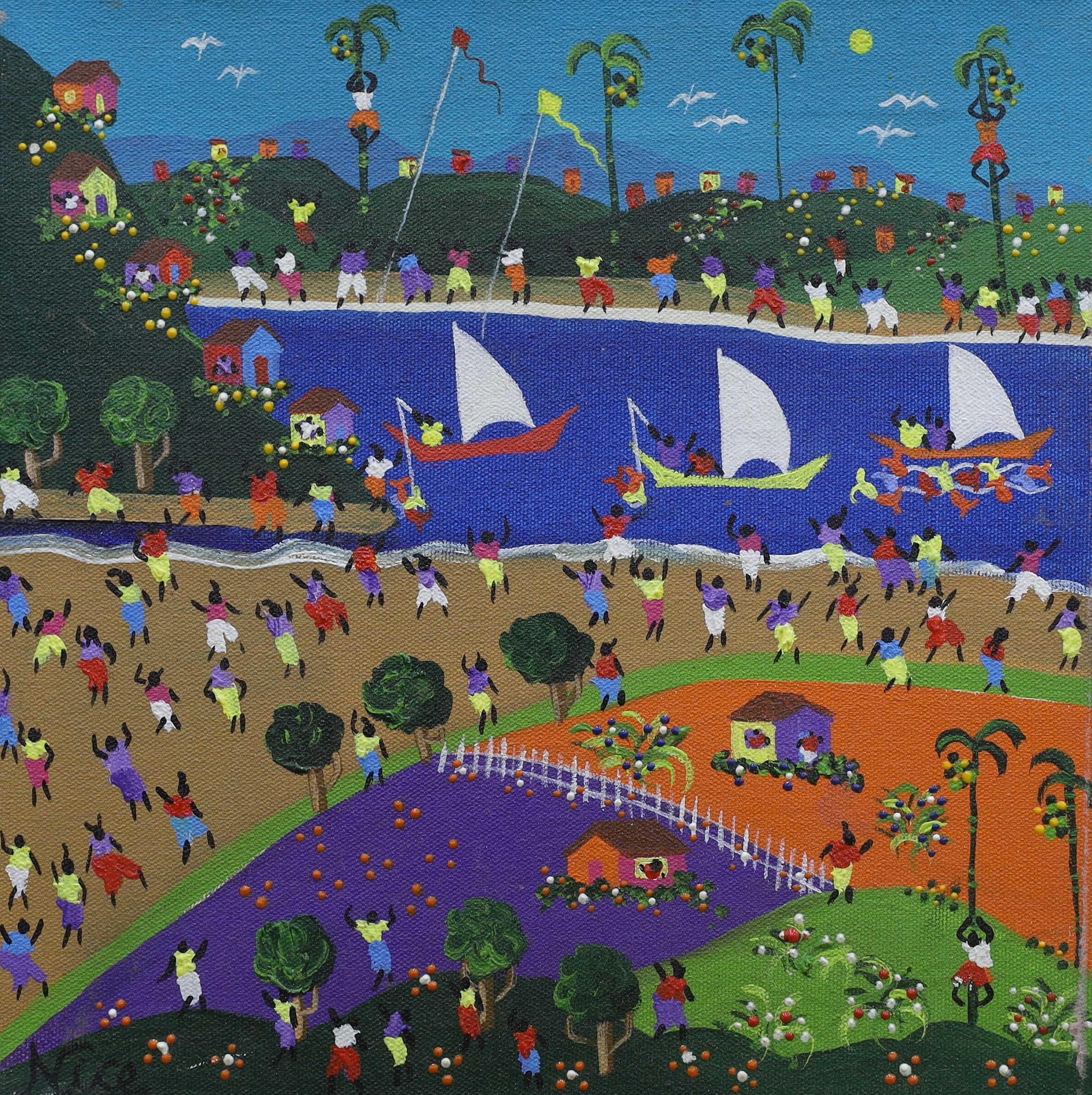 Nice, set of four oils on canvas, Guaratiba and Santa Tereza, Rio de Janeiro, Brazil, signed and inscribed, 30 x 30cm, unframed